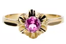 Vintage style Ring Amethyst 14K Yellow gold vrc004y